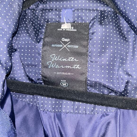 Gap Navy & White Polka Dot Winter Wear Puffer Vest Medium - Picture 6 of 6